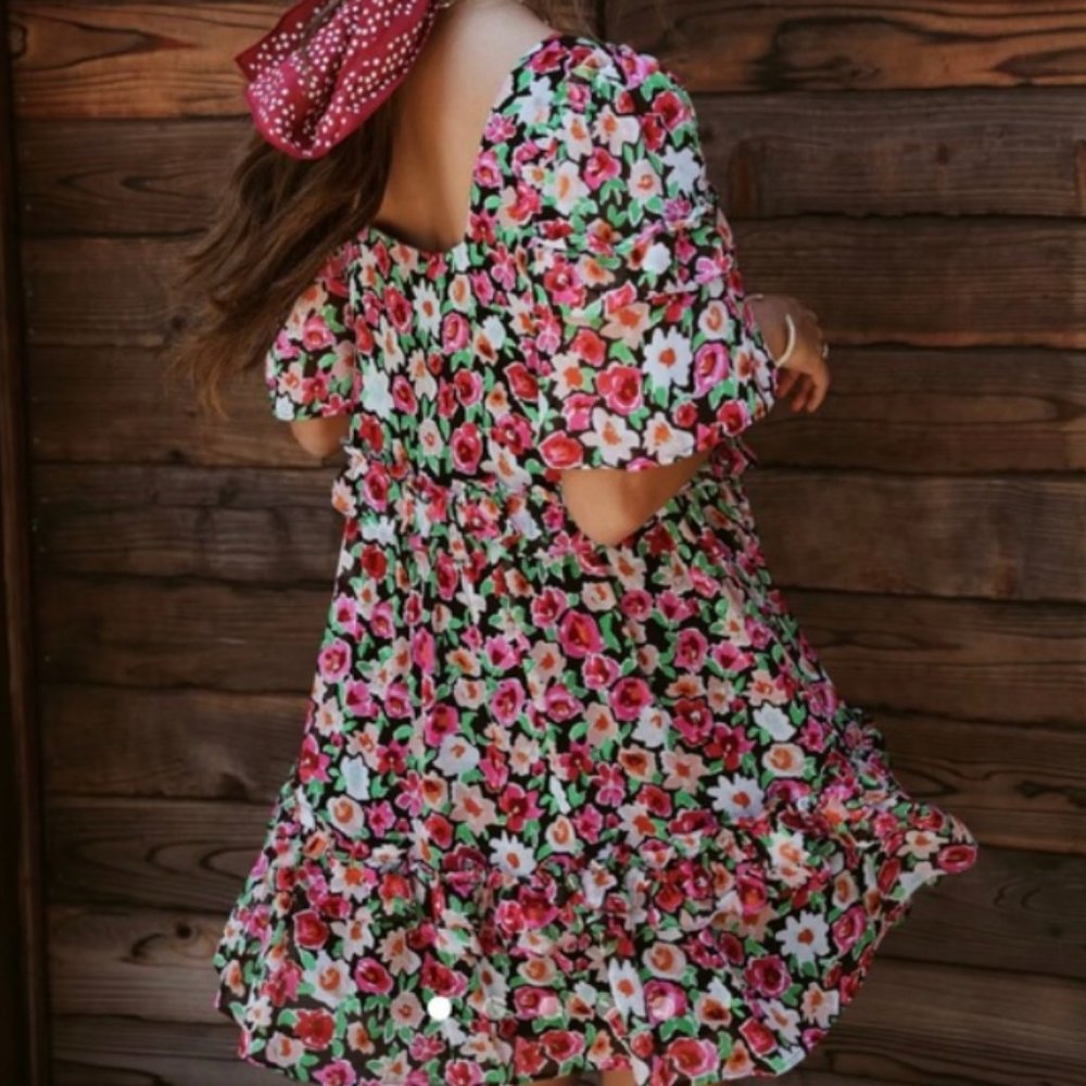 Sezane Coline Floral Mini Dress Size EU 40/US 8